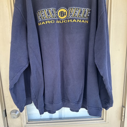 Pelle Pelle Marc Buchanan Sweater Men 5XL Blue Pullover Embroidered Y2K - Picture 3 of 15