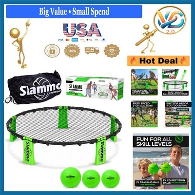Slammo Game Set Outdoor Lawn Beach Tailgating Includes 3 Balls Carrying Case