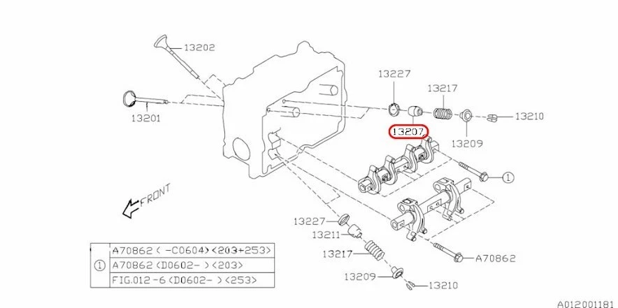 Sello de aceite de vástago de válvula de motor Subaru OEM 13207AA120 para STI Legacy WRX Foto 3 de 4