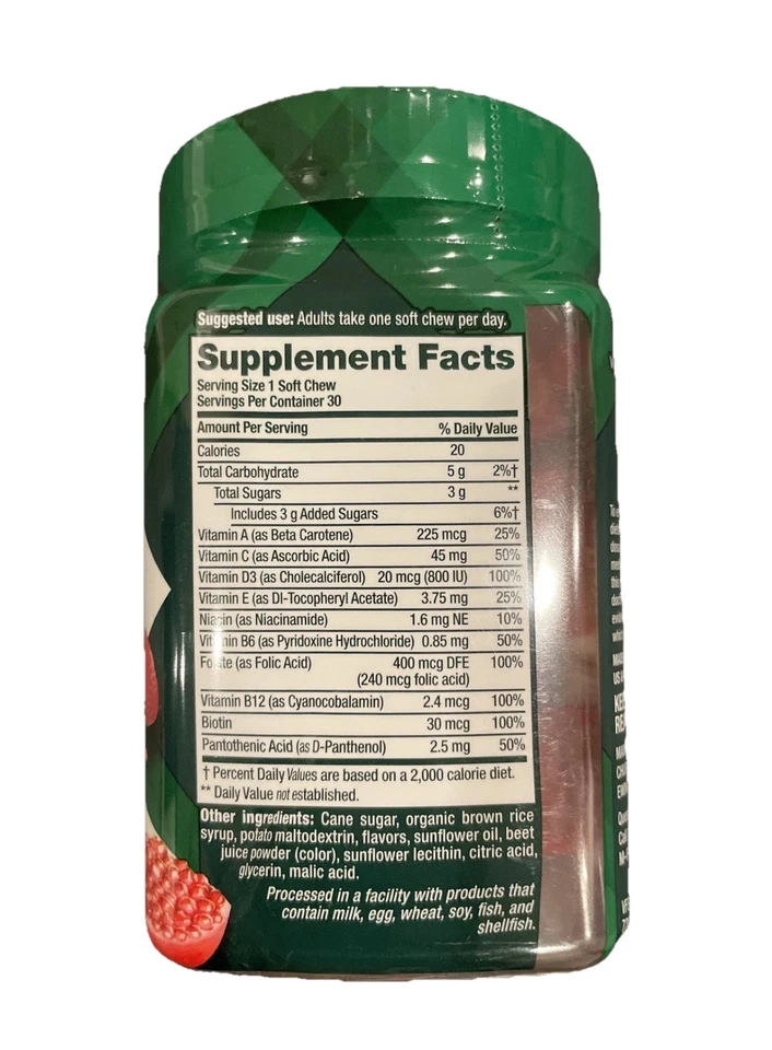 Vitafusion Masticables Suaves Bienestar Diario Multi Adulto 30 ct Sabor Baya Fusión NUEVO Foto 2 de 4