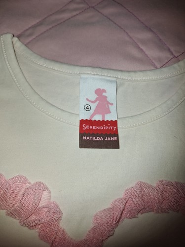 Matilda Jane Pink & White Ribbon Shorts And Shirt Outfit Size 4 (Size 2) - Picture 3 of 7