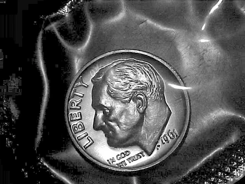1961 SILVER PROOF DIME IN CELLO
