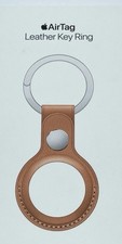 Image of Apple AirTag Leather Key Ring GOLDEN BROWN - New & Sealed