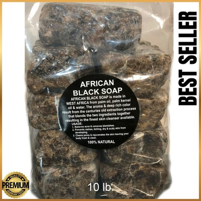 #ad HERBOGANIC Raw African Black Soap Bar 8 amp;16 oz 100% Pure and Organic $28.04