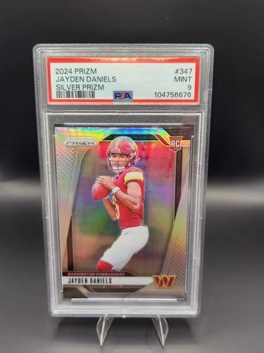 New Listing2024 PANINI PRIZM JAYDEN DANIELS SILVER #347 PSA 9 COMMANDERS STAR QB OROY