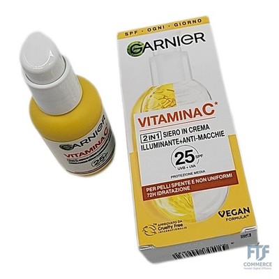 Garnier SkinActive 2-in-1-Serum aus Vitamin C Creme und Feuchtigkeitscreme SPF25