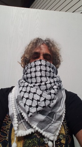 Auténtica bufanda árabe de Oriente Medio Kafiya Keffiyeh blanco y negro - Imagen 2 de 3