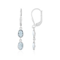 Himmelblauer Topas Sterlingsilber-Ohrringe