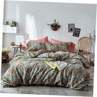  Green Gold Duvet Cover Queen,Medallion Paisley Print Queen(90" x 90") Carol