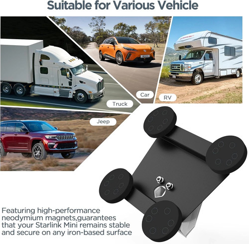 Starlink Mini Magnetic Roof Mount, Quick Release Starlink Mini Car Mounting Kit, - Picture 4 of 6