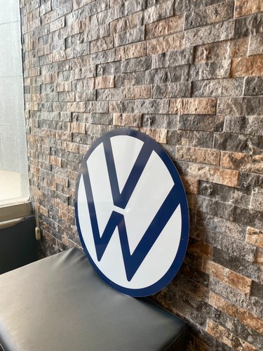 2019 Volkswagen Modern Crest-Minimalist Flat Logo Heavy Metal Sign-19.7" (50cm) - Picture 4 of 8