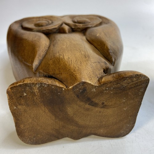 Holz Eule 2er Set rustikal handgeschnitzt Mahagoni Hartholz Volkskunst Landhaus Deko - Bild 9 von 20