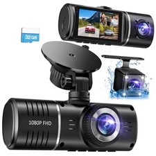 Dash Cam Front and Rear, 1080P Dash Camera for Cars, 3 Channel Car Camera