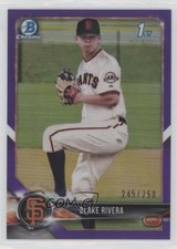 2018 Bowman Draft Chrome Purple Refractor 245/250 Blake Rivera #BDC-80 19fe