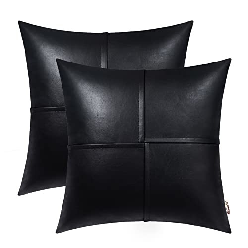 Copricuscino Lancio Ecopelle 22 X 22 Pollici 22" x 22" (Confezione da 2) Nero - Foto 1 di 7