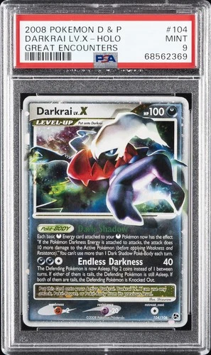 2008 POKEMON DIAMOND & PEARL GREAT ENCOUNTERS #104 DARKRAI LV.X-HOLO PSA 9