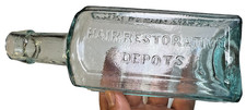 Antique Woods Hair Restorative Bottle Open Pontil Ice Blue St Louis New York NY