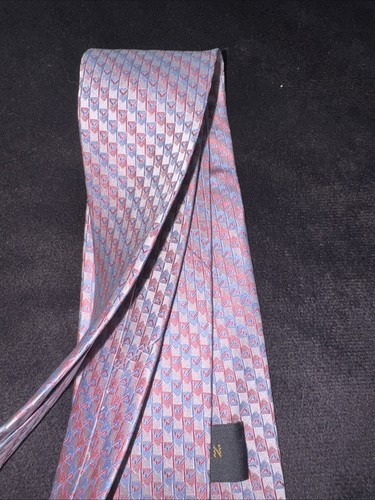 Men’s Silk Tie Pink And Blue By Van Heusen - Picture 6 of 8