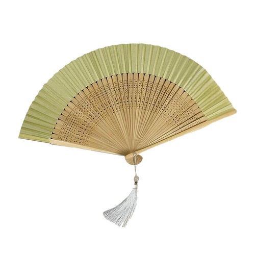 Elegante Juego de Ventiladores de Papel Ventilador Plegable de Mano para Exterior Parque Fiesta Ventilador de Bambú - Imagen 6 de 34