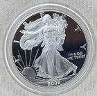2002-W Proof American Silver Eagle Dollar US Mint $1 with Capsule