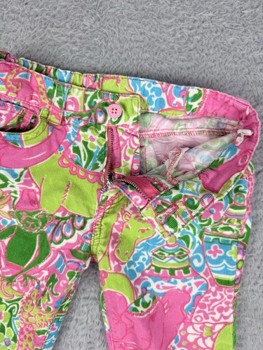 Lilly Pulitzer Girls Pant Size 6 Multi Color Elephant Print Vibrant Corduroy - Picture 4 of 12