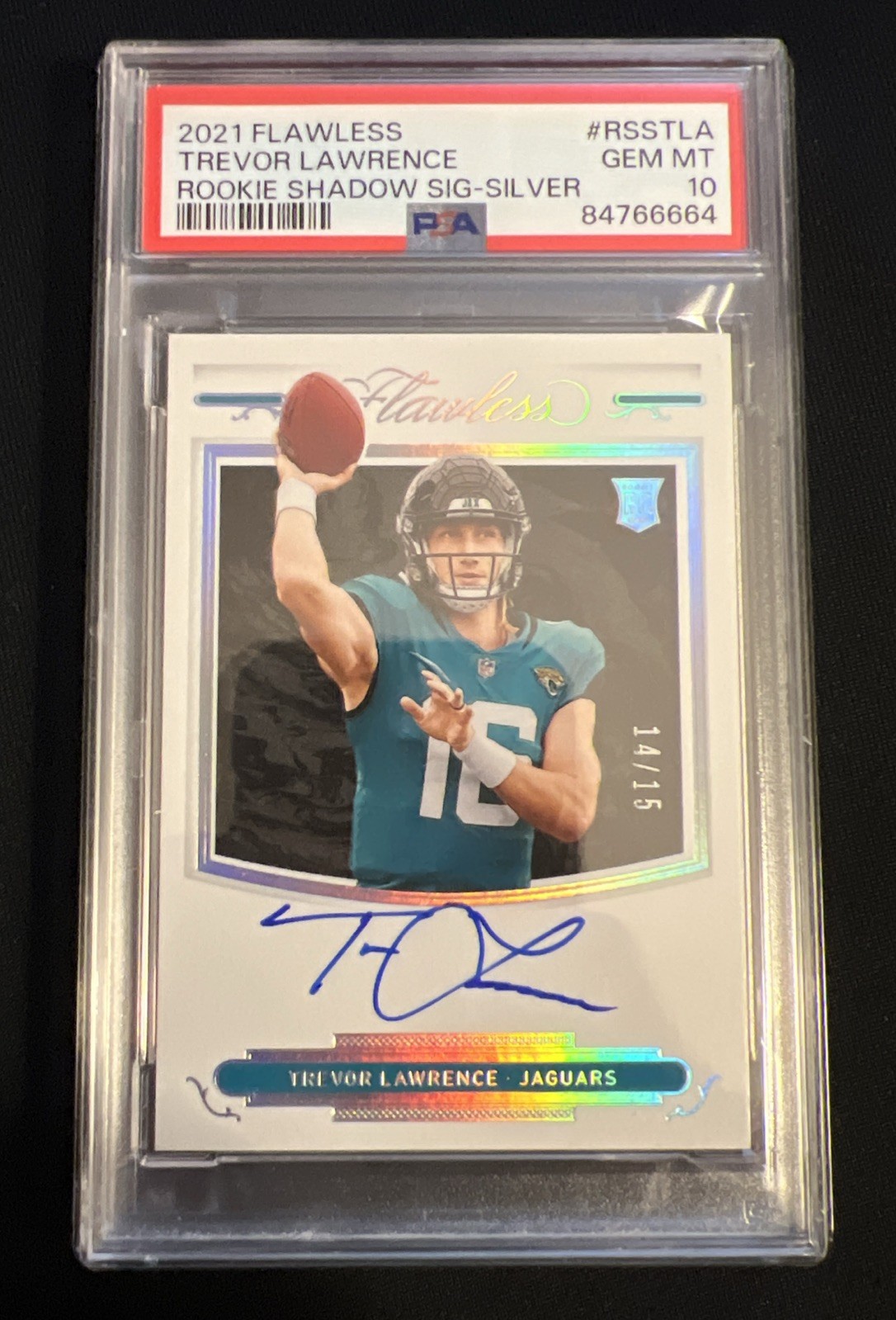 Trevor Lawrence Panini Flawless Rookie Shadow Signatures #RSSTLA Silver