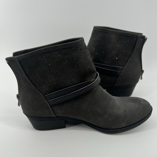 Blowfish Malibu Gray Black Synthetic Ankle Boots Textured Size 9 - Picture 1 of 8