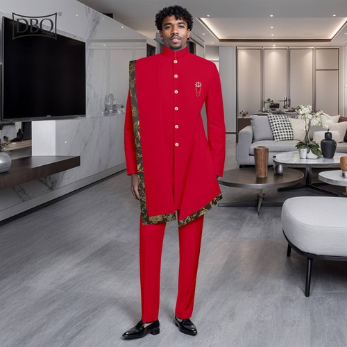 Blazer Traje Chaqueta Pantalón 2 Piezas Prendas de abrigo para Hombre Broche Bordado Broche de un solo pecho - Imagen 19 de 22