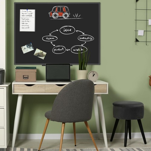Magnetic Black Chalkboard/Black Board 48 x 36 Inch Black Aluminum - Picture 7 of 7