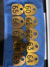 Cattle Tag Cow Vintage Solid Brass Franklin Serum Co. DOUBLE SIDED 113