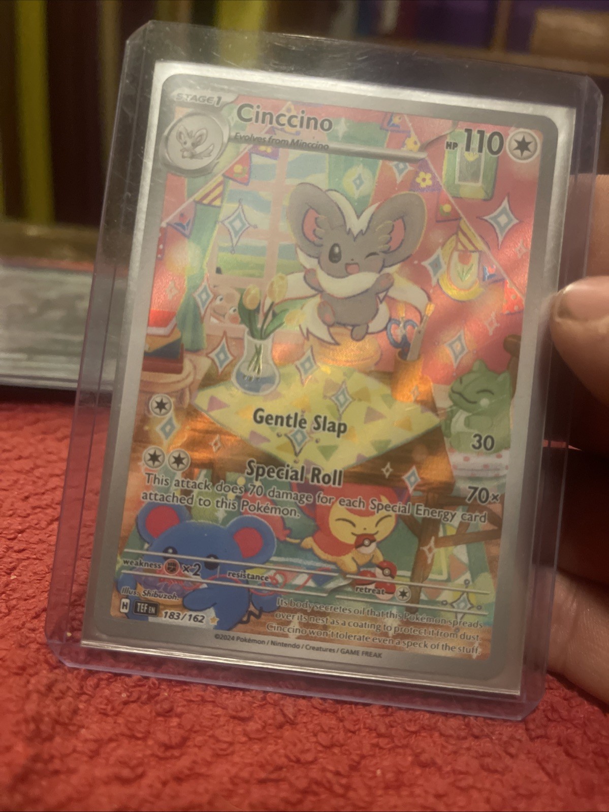 Cinccino Pokemon Card SWSH009 Black Star Promo, Prelease Holo, LP/NM Condition