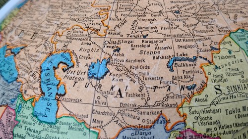 1950s Crams 12" Imperial World Globe On Brass Tone Metal Rim No Stand Tanganyika - Picture 17 of 18