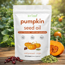 Pumpkin Seed Oil with Saw Palmetto 300 Softgels - 3000 mg Herbal Supplement