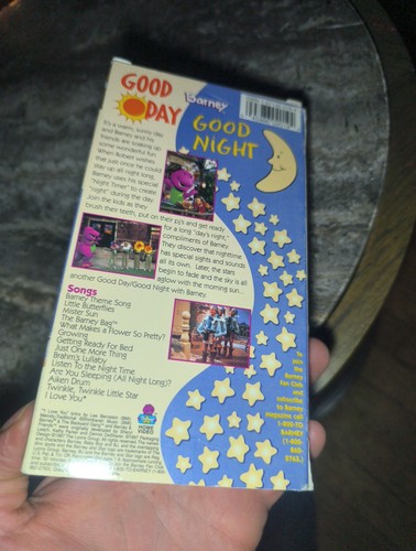 Barney~Good 🌅 Day & Night 🌄 (VHS-1997) Classic Collection~EUC/Mint~Buy3Get1 - Picture 2 of 4