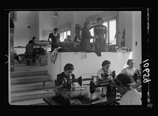 Haifa Palestine 1939 Jewish Dressmakers at Work Splendid Model Factory
