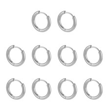 10Pcs Steel Huggie Hoop Earring Cartilage Lobe Piercing Earring Jewelry