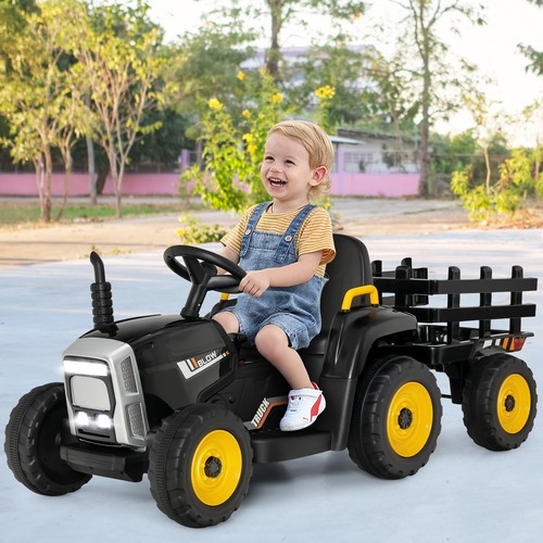 12V Kids Ride On Tractor with Trailer Children Electric Car Remote Control Toy - Picture 3 of 43