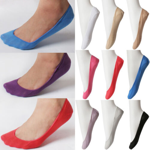 Non Silp No-Show Shoe Liner Footie Color Cotton Socks - Picture 1 of 5