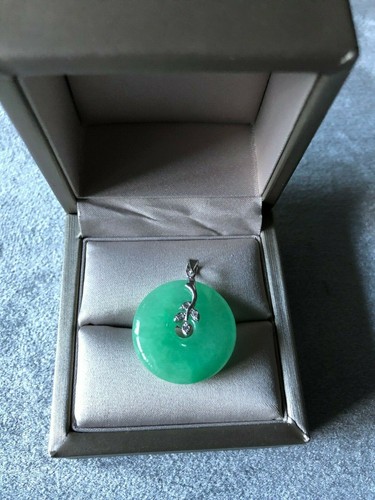 Silver925 Natural Green Jade Pendant - Picture 24 of 31