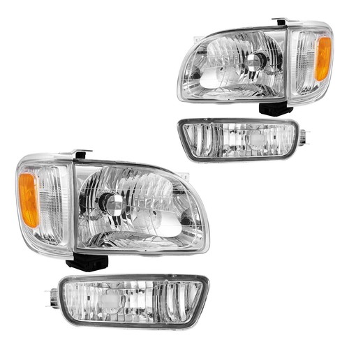 Juego de faros delanteros cromados y luces de parachoques para Toyota Tacoma 2001-2004 - Imagen 2 de 14