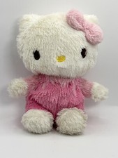 Sanrio Hello Kitty Shaggy Hair Plush Stuffed Animal Toy 9  Pink/White 2010