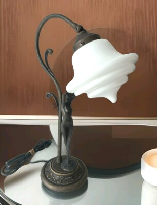 Table lamp brass lamp AURUM Jungfrau Art Nouveau desk lamp light