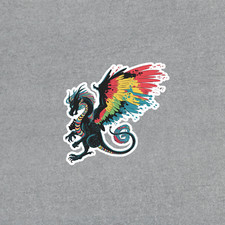 Colorful Rainbow Dragon Sticker - Fantasy Mythical Creature Decal for Laptops 3