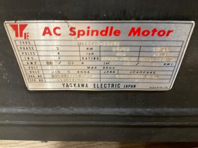 Yaskawa Electric UAASKB-15C71 AC Spindle Motor 3-PH 15/11kw Yaskawa Electric UAASKB-15C71 AC Spindle Motor 3-PH 15/11kw