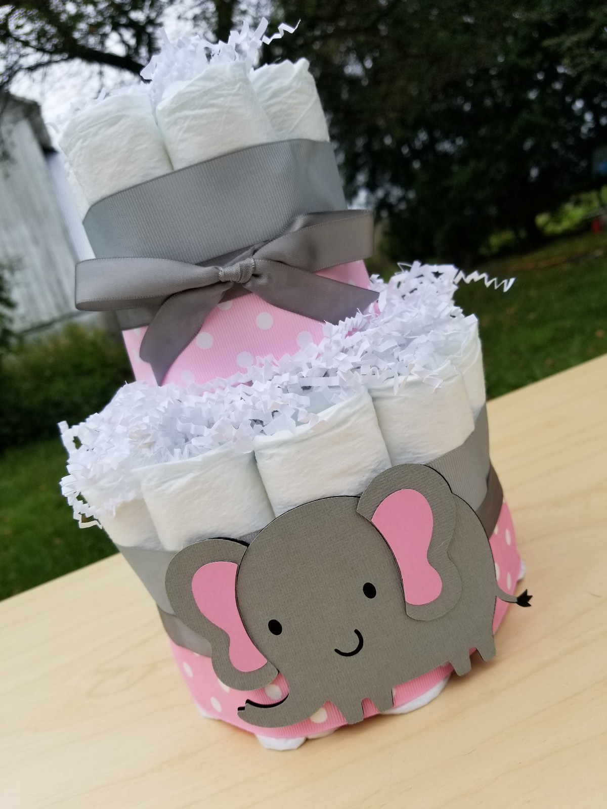 diaper cake girl elephant