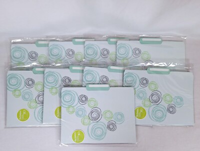 LOT OF 27 Coastal Blue Green Swirls File Decorative Folders