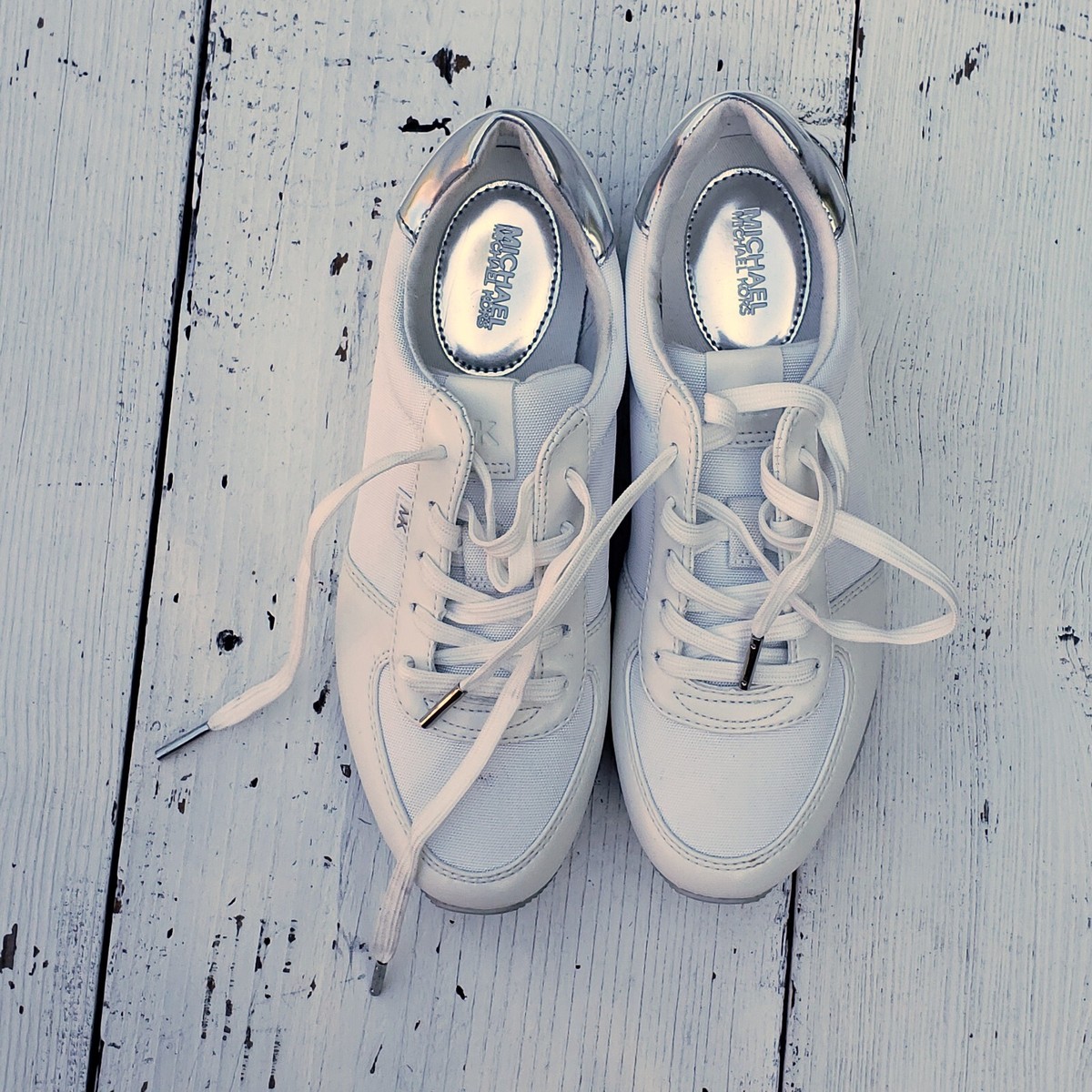 スニーカー Michael Kors Woman Sneakers Silver 43T5JMFS2S 047 Amazon.com | Michael Kors Women's Rebel Lace Up Sneaker