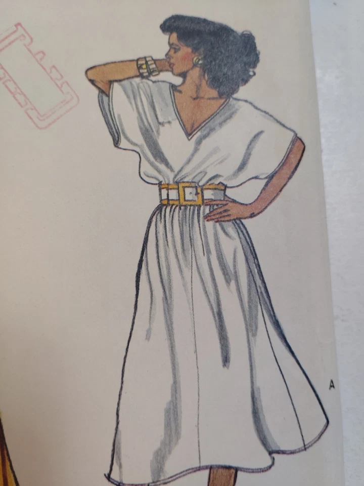 Vogue 8707 Dress Sewing Pattern Ladies 8 Very Easy CUT VTG SHORT Sleeve Loose - Image 4 of 4