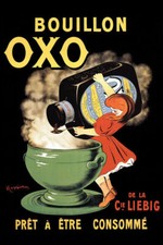 BOUILLON OXO BROTH GIRL COOKING SOUP FOOD FRENCH CAPPIELLO VINTAGE POSTER REPRO