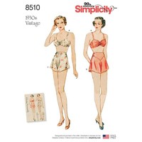 Simplicity 8510 Vintage Bh Und HöSchen Schnittmuster GrößEn 4-12 Und 12-20